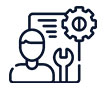 Icon symbolizing technical in-depth interviews, with a headset and microphone.